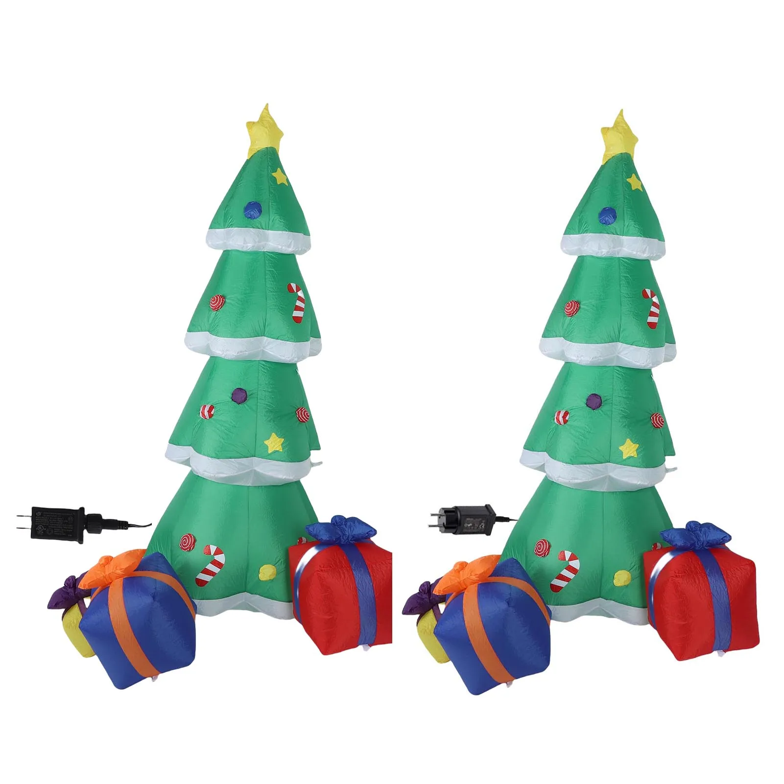 6.9ft Inflatable Xmas Tree Outdoor Decoration Blow Up Xmas Tree Yard Decor with LED Light Holiday Party Garden Patio Lawn Decor