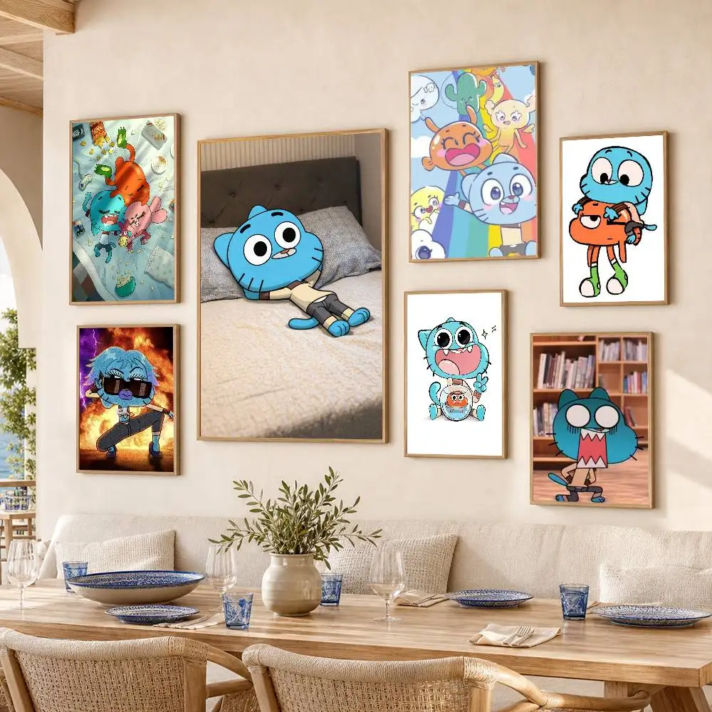 The A-Amazing World of G-Gumball Waterproof Self-Adhesive Wall Poster for Bedroom Living Room Home Decor