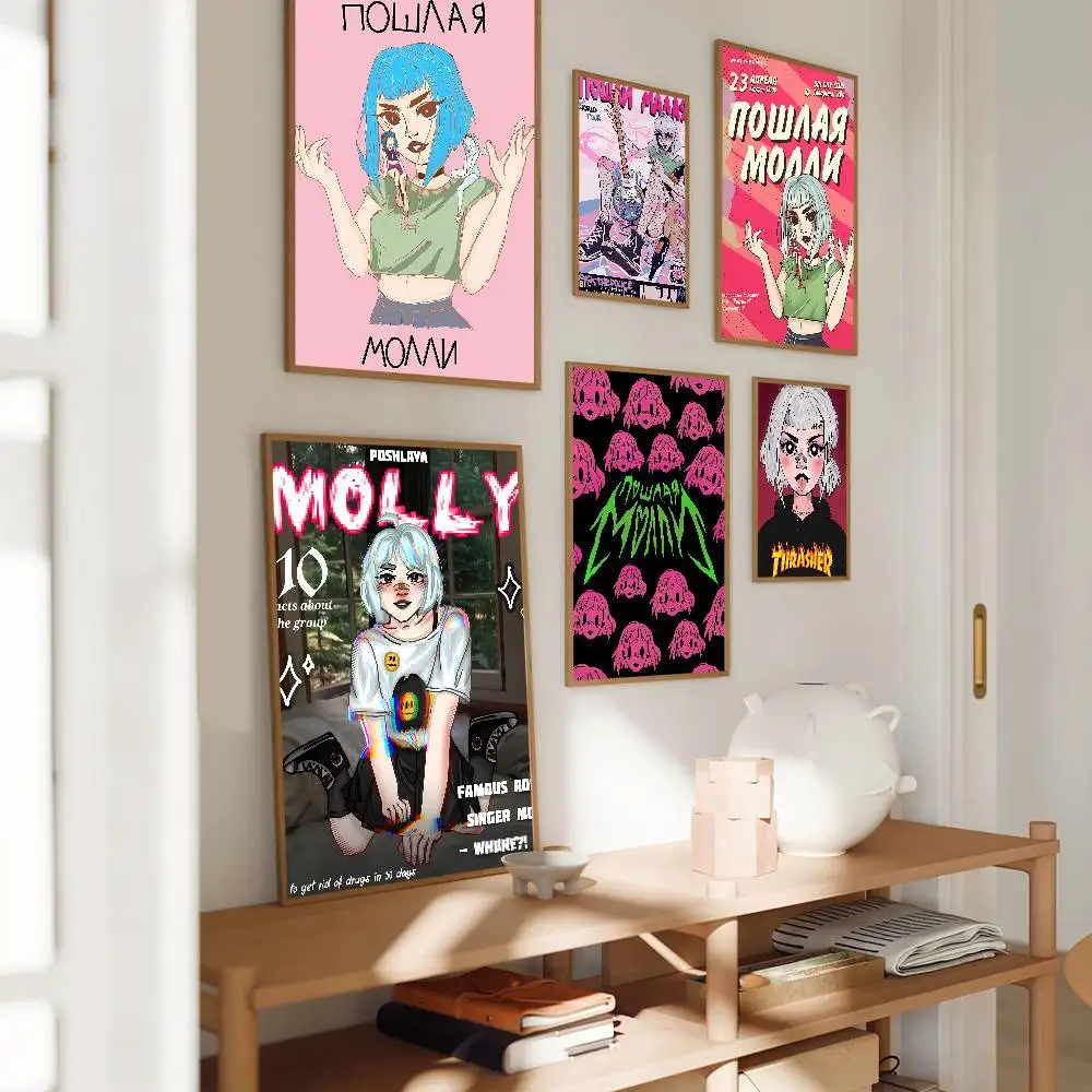 Band P-Poshlaya Molly Wall Art Print Poster Japanese Art Exhibition Decorative Painting Modern Home Decor Gift Unframed