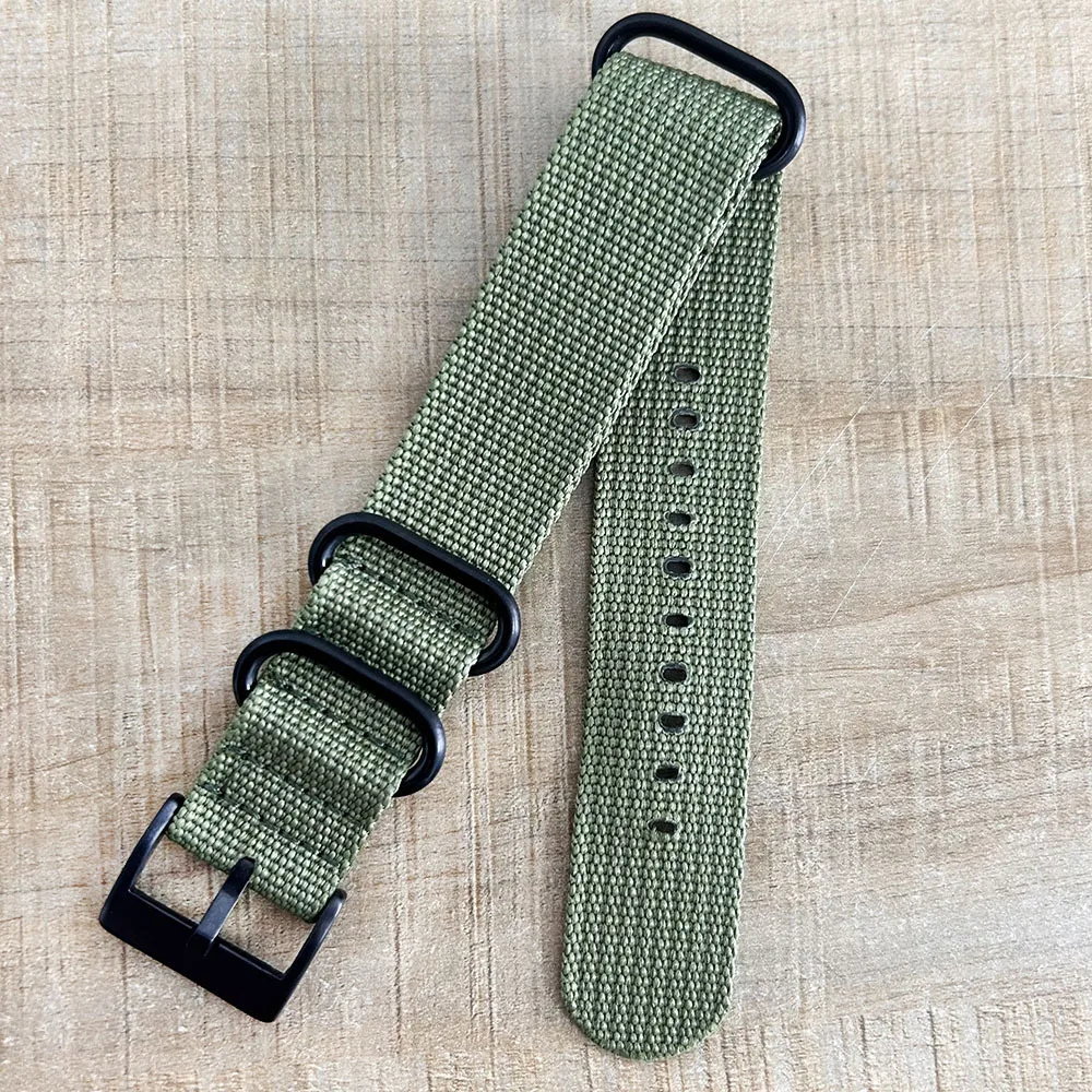 20mm/22mm Nylon Watch Strap with Steel Buckle