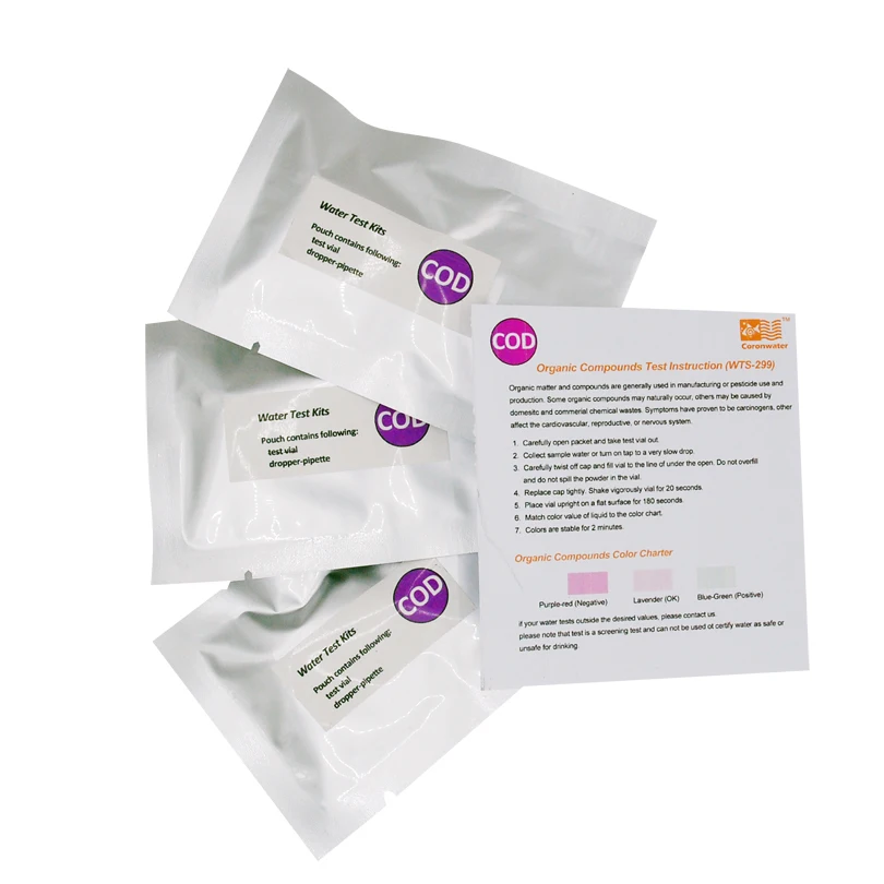 مجموعات اختبار المياه العضوية المنزلية ، تصفية مياه الشرب ، WTS-299