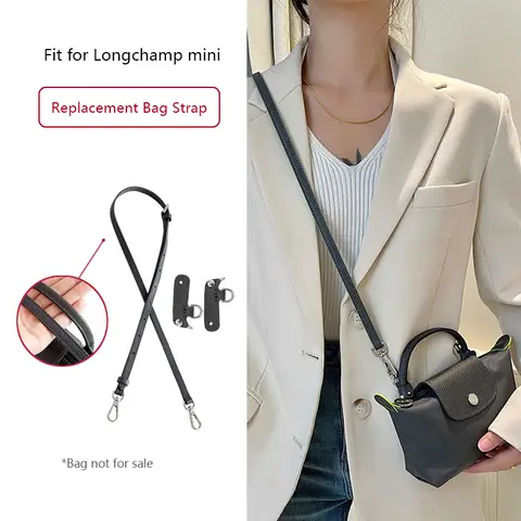 Deri Yedek Çapraz Askılı Çanta Askısı, Çanta Omuz Askısı Longchamp Mini'ye Uygun, Uzunluk Ayarlanabilir Çanta Askısı, Çanta Aksesuarları