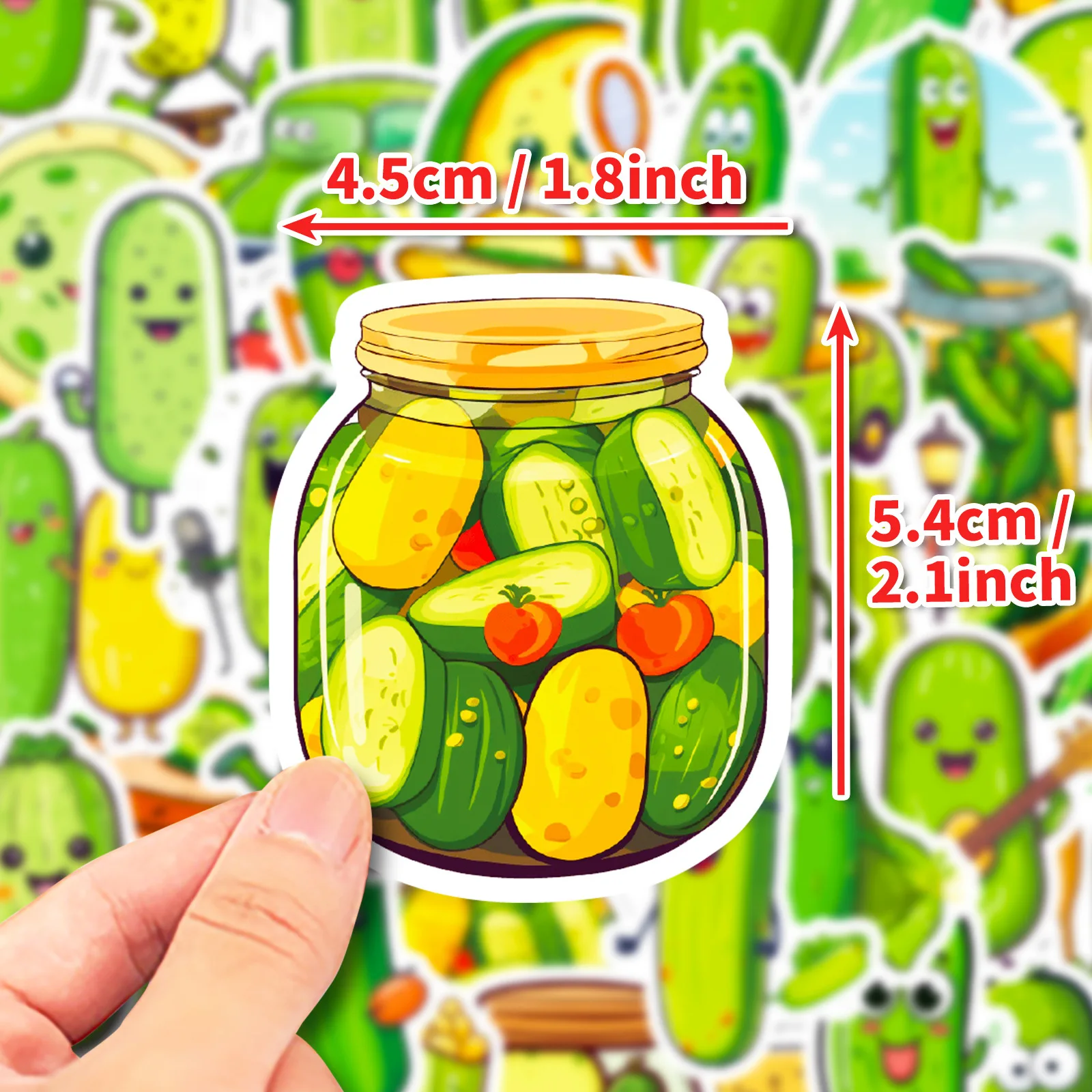 10/30/50PCS Cute Sour Cucumbers Cartoon Decals Toys DIY Suitcase Skateboard Phone Luggage Bike Stickers Gift