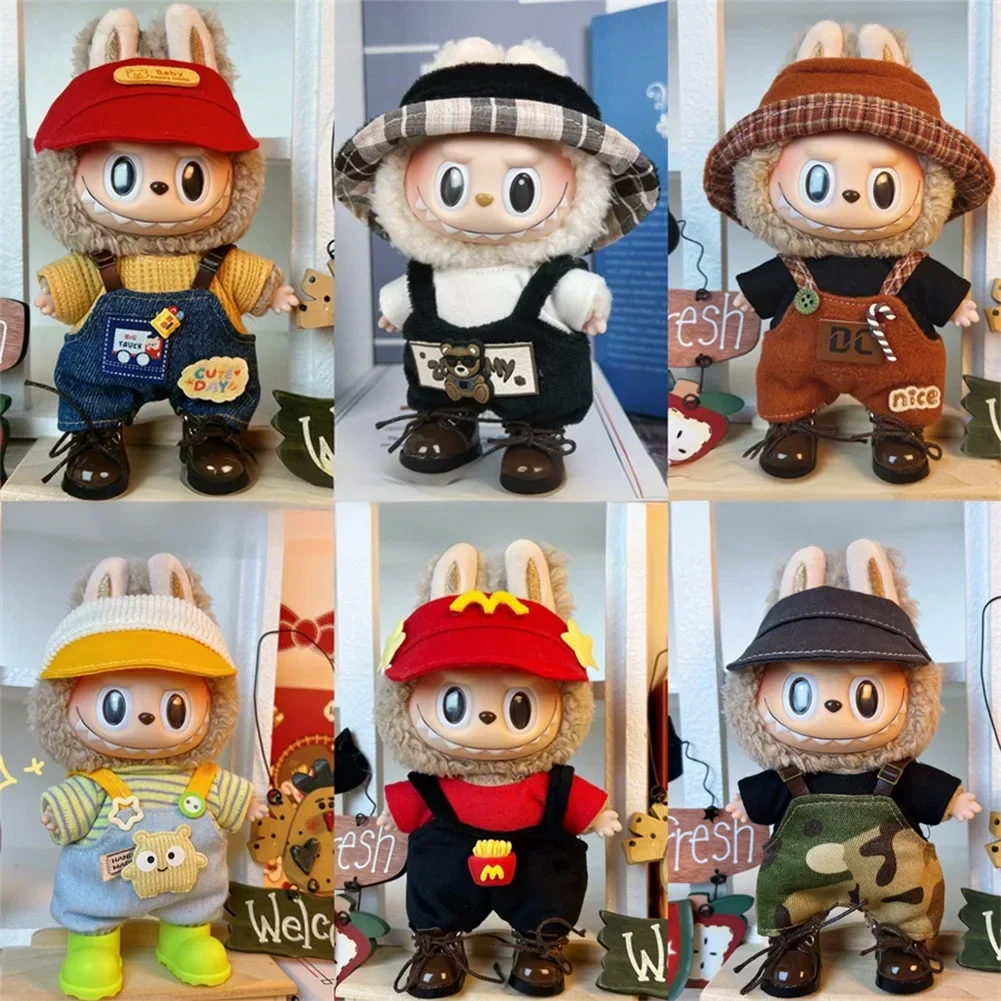 Mini roupas de boneca de pelúcia acessórios para coreia kpop exo 17cm labubu idol v1 v2 esportes e lazer terno roupas presente