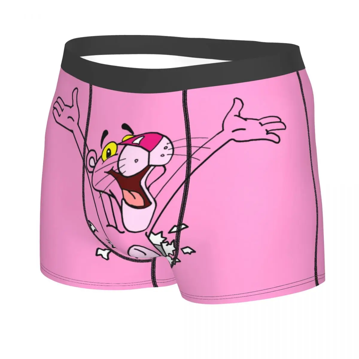 Custom Male Fashion Cute Panthers Cartoon Underwear Boxer Briefs Stretch Shorts Panties Underpants