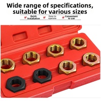 8pcs/Set Automotive Drive Shaft Thread Repair Tool Kit Metric Inch Hex Tap And Die Tapping Threading Tool