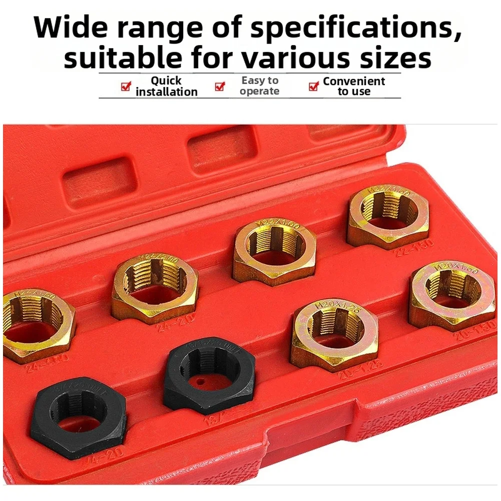 8pcs/Set Automotive Drive Shaft Thread Repair Tool Kit Metric Inch Hex Tap And Die Tapping Threading Tool