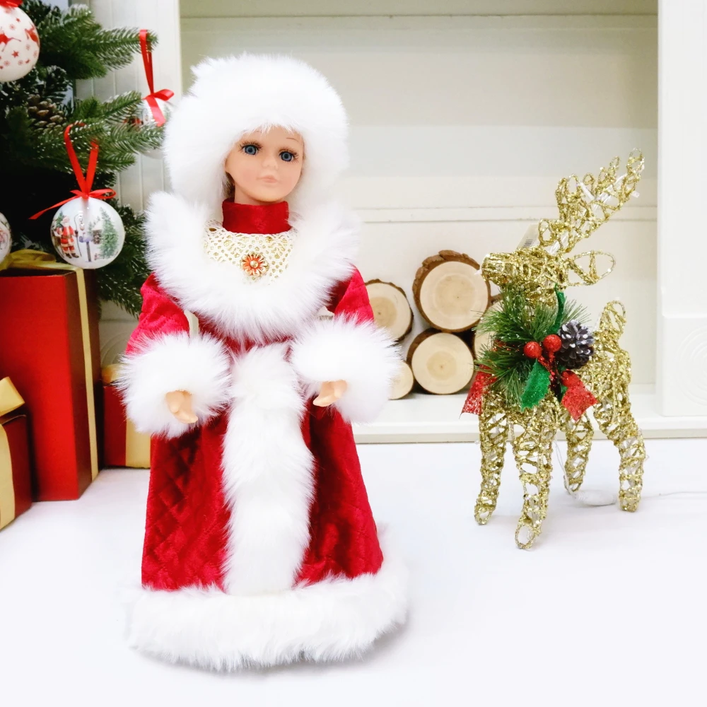 Tenue De Père Noël Pour Poupée 17 Cm – Costume Miniature En Peluche Élastique – Déguisement De Noël – Poupée Non Incluse