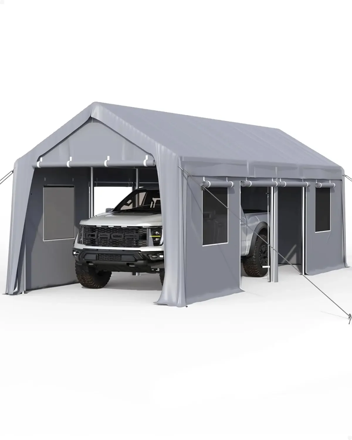 Oversized Carport 13'x25' Heavy Duty, Portable Garage for Full-Size Pickup Truck, SUV, Machinery, 1.0 mm Steel Poles