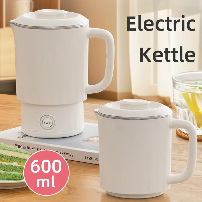 600ml Mini Electric Kettle,600W Portable Small Instant Noodles Pot,Travel Home Office Boiling Water Pot,Stainless Steel