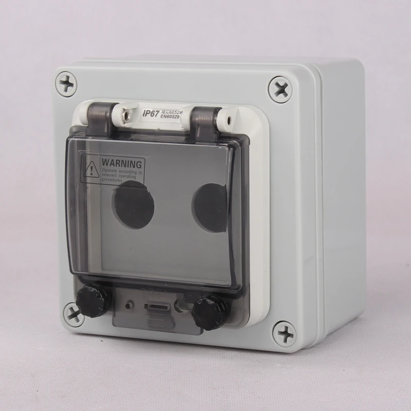 ABS Waterproof Button Junction Box With Protection Window Hood Plastic IP67 Project Enclosure Box With Protective Window Cover