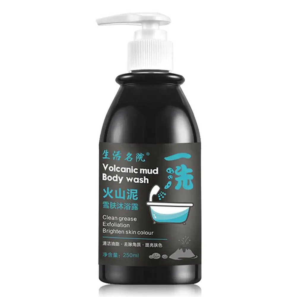 Gel de ducha blanqueador de barro volcánico, lavado de cuerpo entero, cuidado, blanqueamiento rápido, limpieza corporal de la piel, 250ml, X5C2