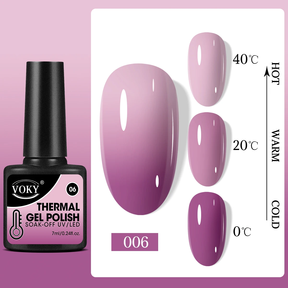 VOKY 7 ml farbwechselnder Gel-Nagellack für Heimmaniküre oder Geschenke, die auf der Temperatur abhängig ist