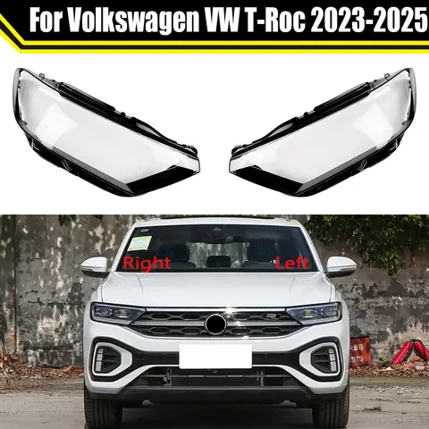 For Volkswagen VW T-Roc 2023 2024 2025 Lamp Light Case Car Headlight Lens Cover Lampshade Glass Lampcover Caps Headlamp Shell