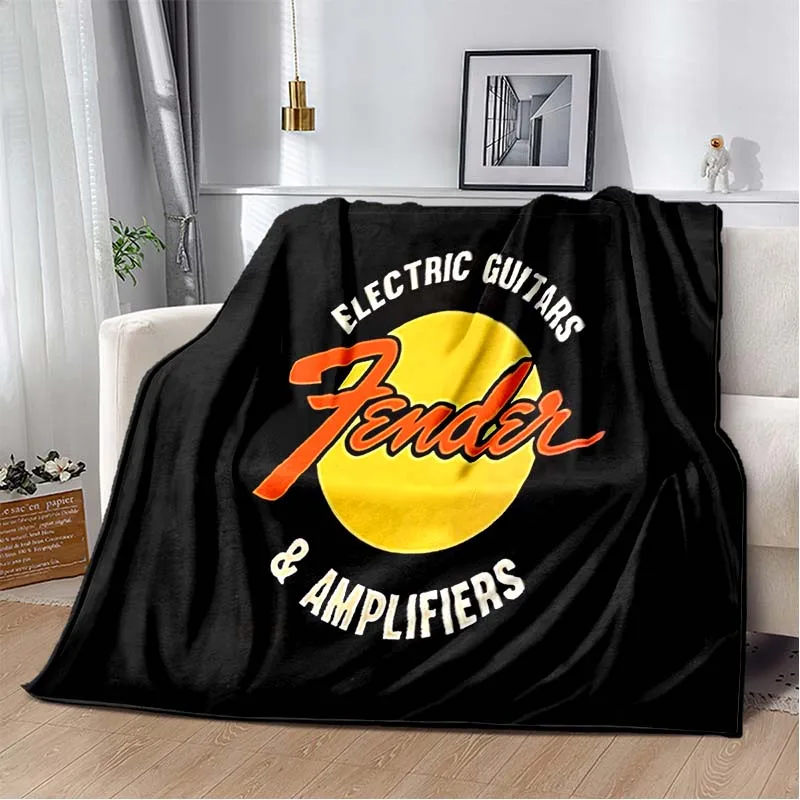 3D Vintage Rock Guitar Pattern Flannel Throw Blanket Soft Cozy Comfortable for Living Room Bedroom Music Lovers Holiday Present
