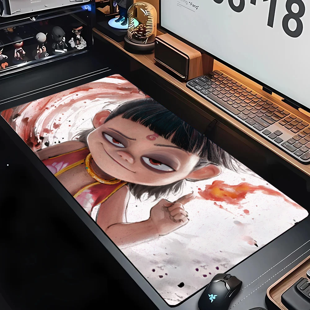 Mythical and Legendary Stories Nezha Large Size Non-slip Rubber Mouse pad Computer Gaming Accessories Keyboard Desktop Decor Mat