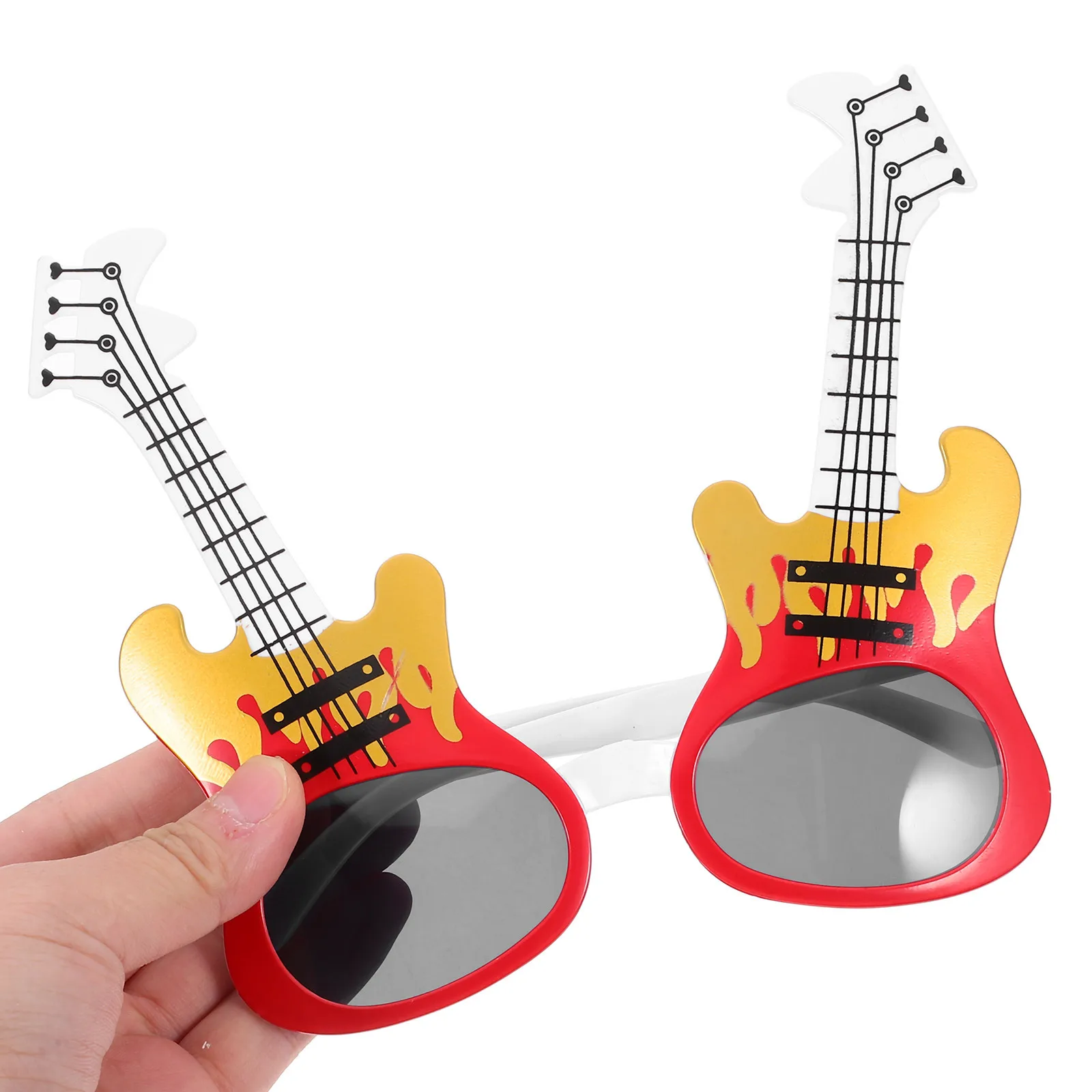 2Pairs الغيتار نمط ABS النظارات الطرف الديكور الدعامة مهرجان الموسيقى زي الاكسسوارات تصميم لافتة للنظر #2