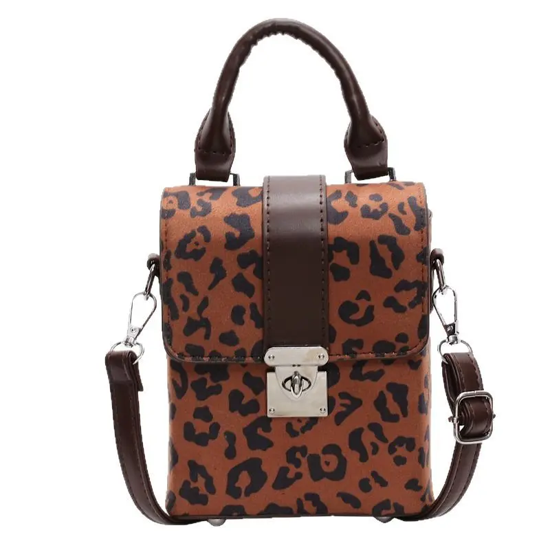 2025년 신상 레트로 레오파드 프린트 폰 크로스바디 백 여성용 패션 소형 숄더백 빈티지 감성 핸즈프리 백 ​