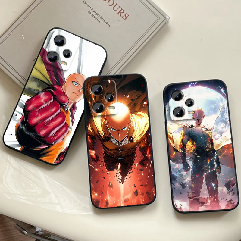 

One Anime Punch Man S-Saitama For Xiaomi Redmi Note 13 12R 12 12S Turbo 11 11T 11S 10 10S Pro Plus 5G Black Back Phone Case