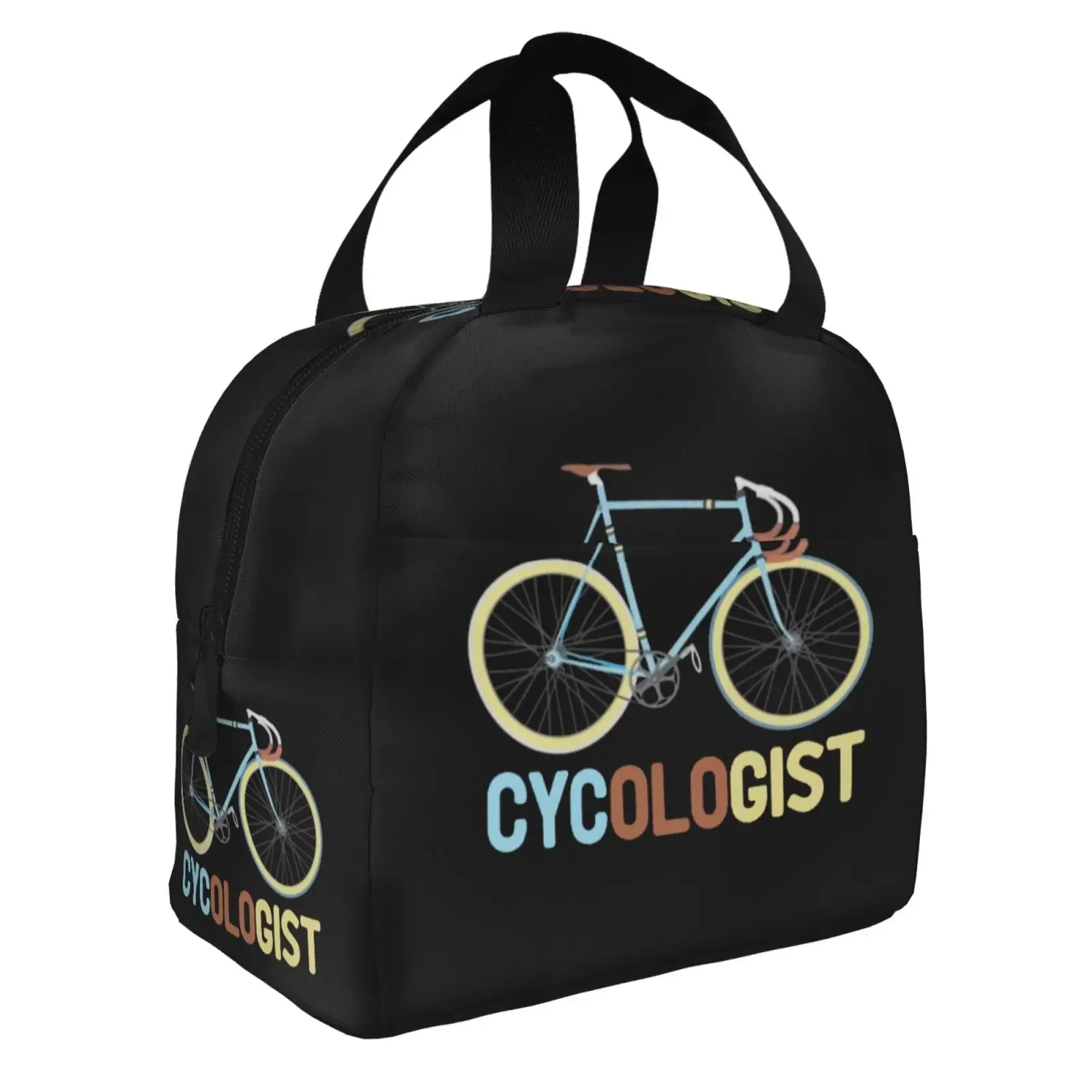 Bicycle Rider Print Insulated Lunch Bag The Nightmare Before Christmas Portable Thermal Cooler Lunch Box Container Tote Bags