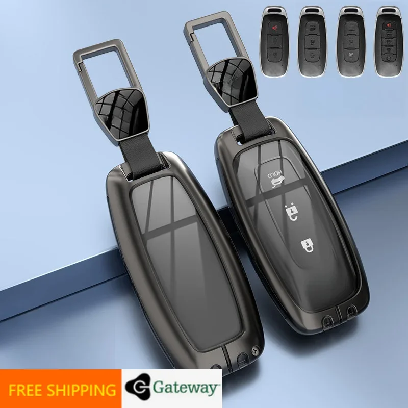 日産アルティマ、マキシマ、ムラーノ、パスファインダー、ローグ、アルマーダ、セントラ、タイタン、リーフex35、fx用-新型亜鉛合金tpu製カーキーフォブケースカバー