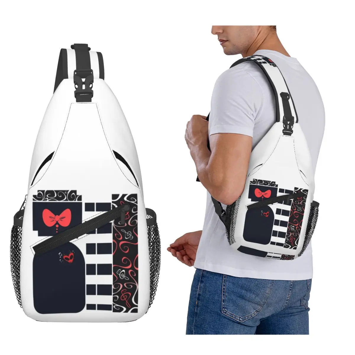 

Helluva Boss-Moxxie нагрудная сумка, мужской рюкзак через плечо, нагрудная сумка, дорожный походный рюкзак, сумка на плечо