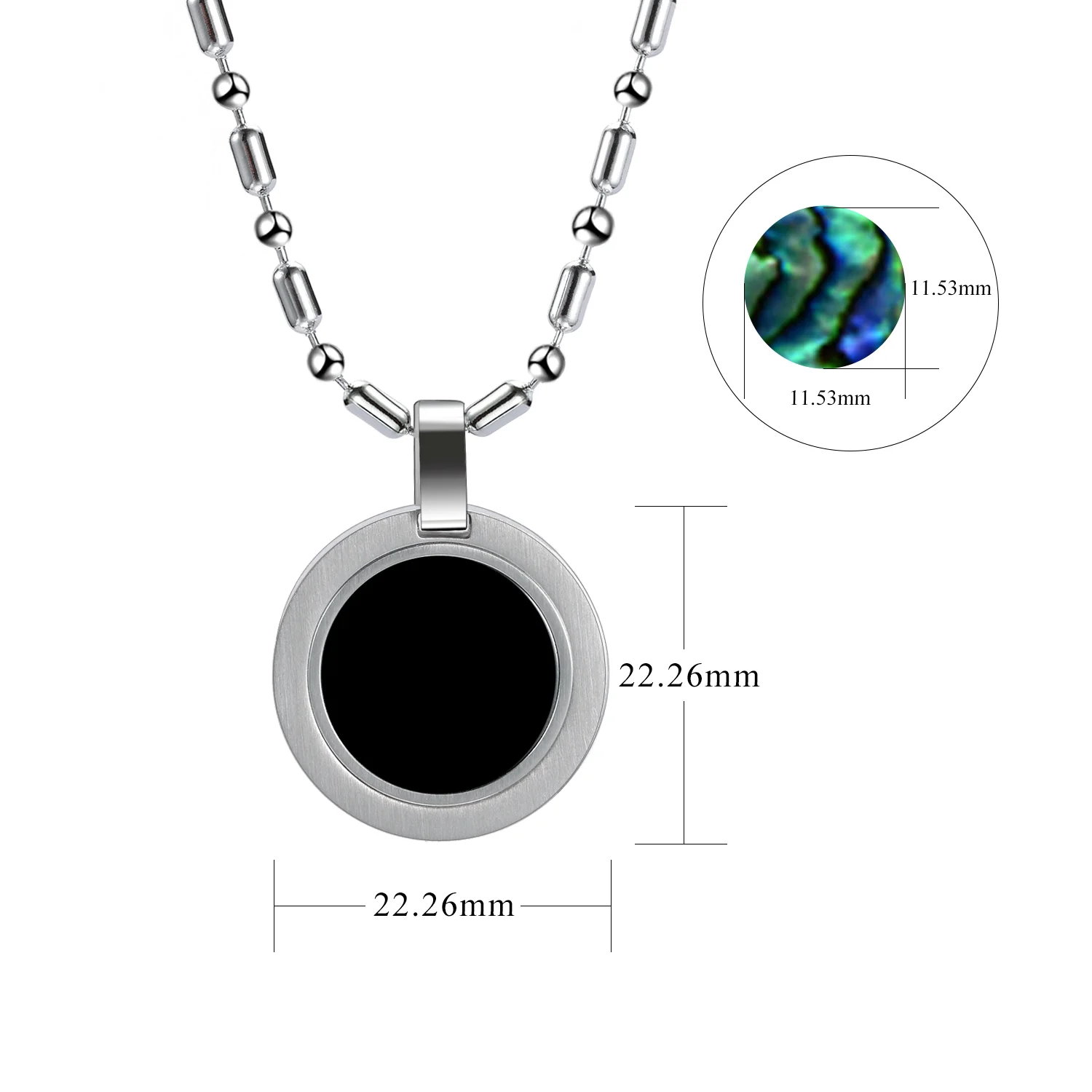 Women Stainless Steel Round Necklace Healing Scalar Energy Pendant For Men Charms Jewelry Accessories with Natural Shell As Gift