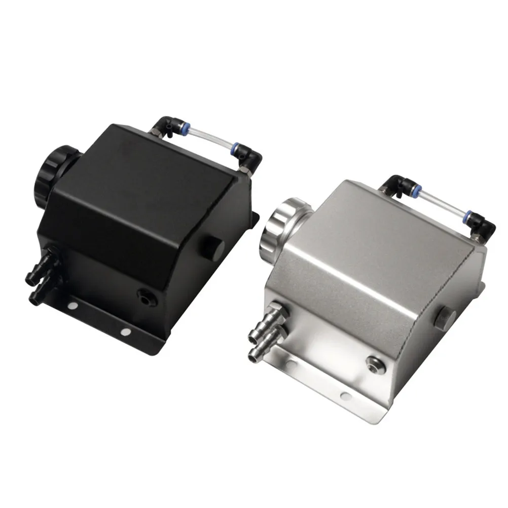 

Universal 1L Aluminum Oil Catch Can Car Engine Oil Sludge Separator Tank Vehicle Breather Reservoir Large Capacity Silver