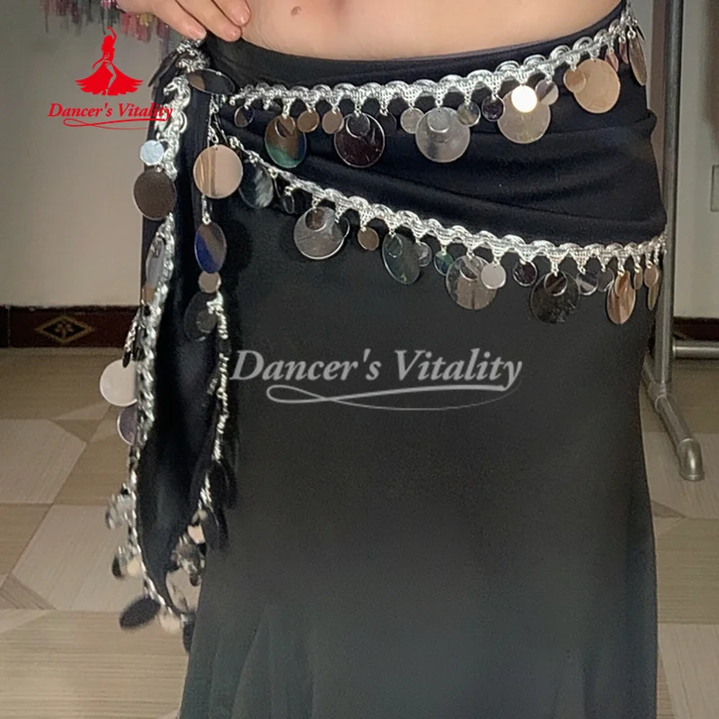 Bauchtanz-Übungszubehör für Damen, maßgeschneiderter Hüfttuch mit Pailletten für Senioren, orientalische Tanzgürtel für Erwachsene und Kinder