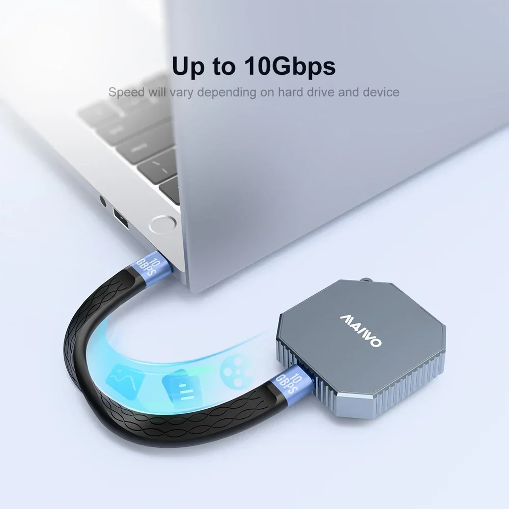 MAIWO M.2 Magnetic SSD Enclosure Adapter NVMe Aluminum External SSD Drive Adapter USB 3.2 Type-C 10Gbps To M2 2230 NVMe SSD Case