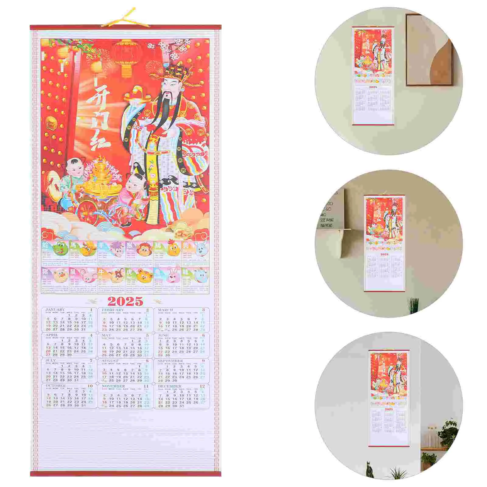 Imagem -03 - Calendario Chino Tradicional de la Serpiente Calendario de Desplazamiento Colgante Pared Mensual Resistente Personalizado Citas