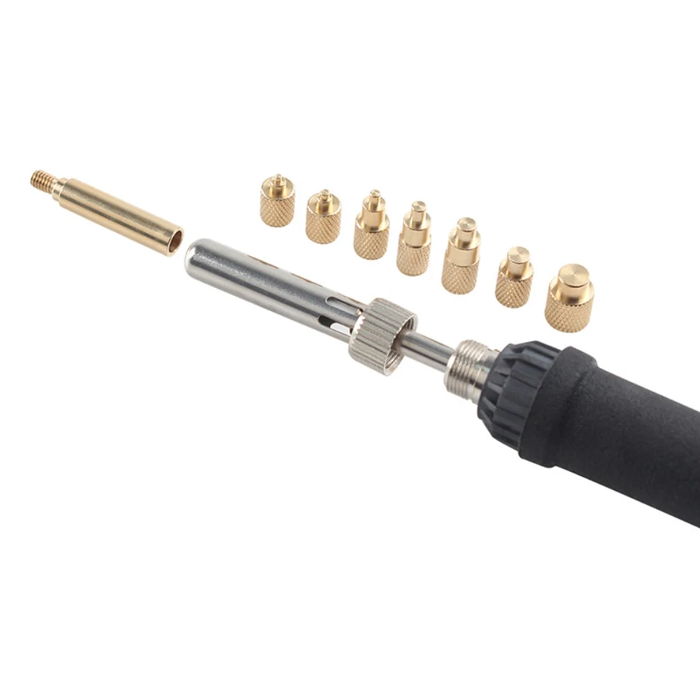 8pcs Metal Insert Internal Thread Head M2-M8 Brass Hot Melt Insert Nut Insertion Internal Thread Hot Melt Nut Press Head Tools