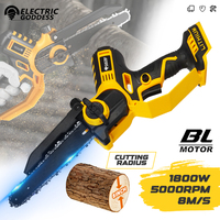 1800W Brushless Chainsaw Cordless Electric Chain Saw Handheld Woodworking Cutter Garden Cutting Tool For Makita 18V Battery Pin