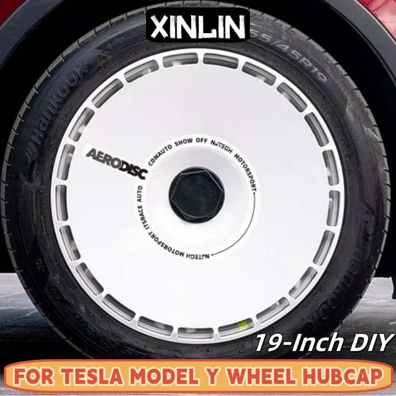 

4PCS HubCap 19 Inch Wheel Caps Automobile Performance Replacement Hub Cap Full Rim Cover Accessories For Tesla Model Y 2020-2024