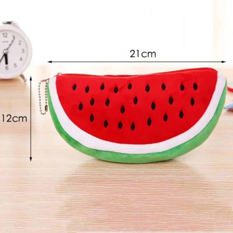 Creative Fruit Plush Coin Purse Watermelon Strawberry Zipper Wallet Plush Pocket Card Holder Coin Wallets Children's Storage Bag