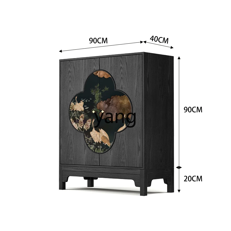 

LH solid wood entrance dining side cabinet living room wall storage tea room Chinese tea cabinet