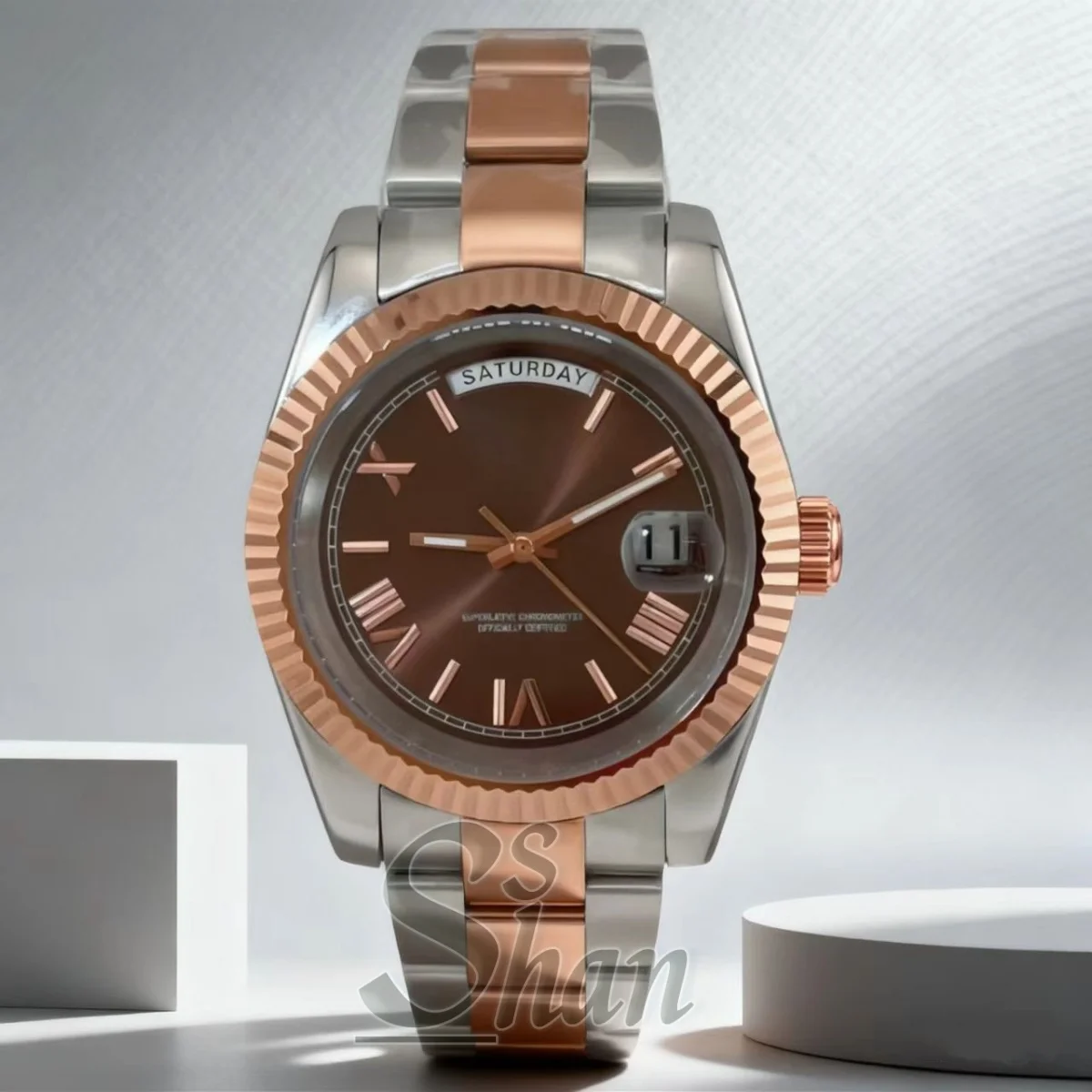 

Men's fashionable rose gold wristwatch 39MM/36MM Miyota8285 mechanical wristwatch Week Date calendar wristwatch water-resistant