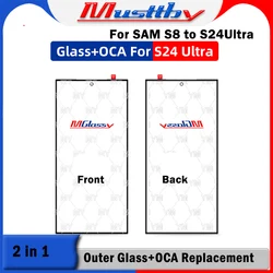 Musttby 5pc S928 S24 Ultra OEM Front Screen Glass+Vidro OCA for Samsung Galaxy S22 S23 S21 Ultra S1918Plus 5G Cover Replacement