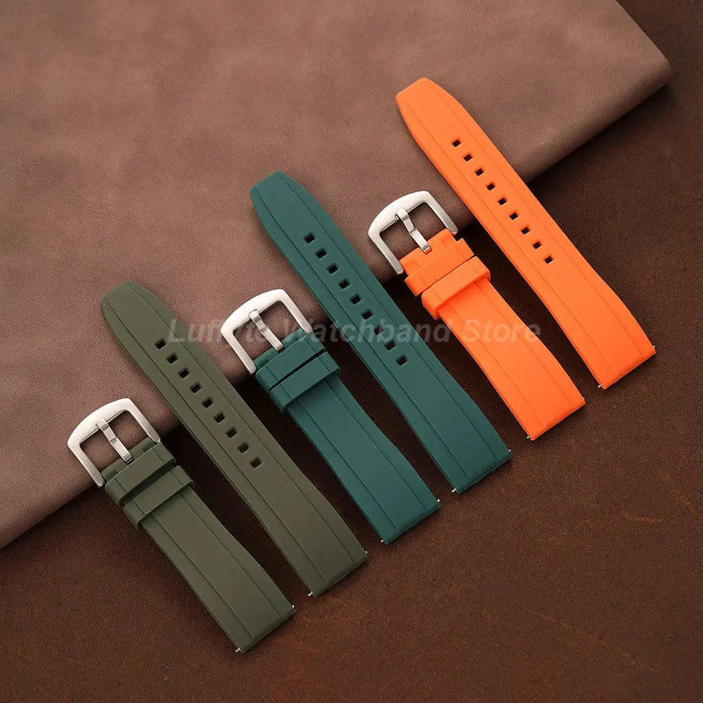 Men Women Silicone Watch Band 20mm 22mm Quick Release Spring Bar Sport Comfortable Replacement Watch Strap Accessories