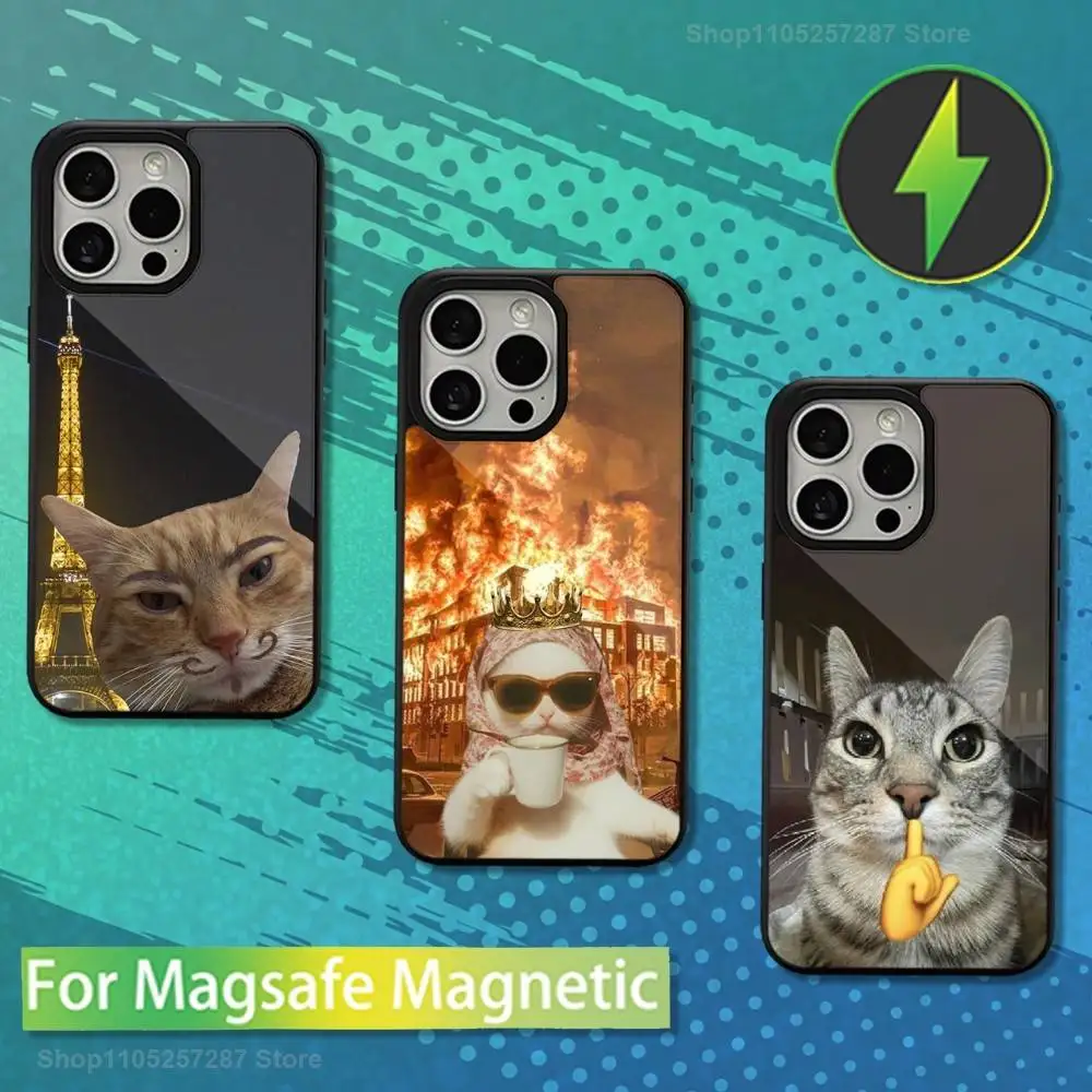 

Cat Memes Funny For iPhone 15,Mini,13,Max,11,12,Pro,16,17,14,Plus,For Magsafe,Magnetic Wireless Charging Case