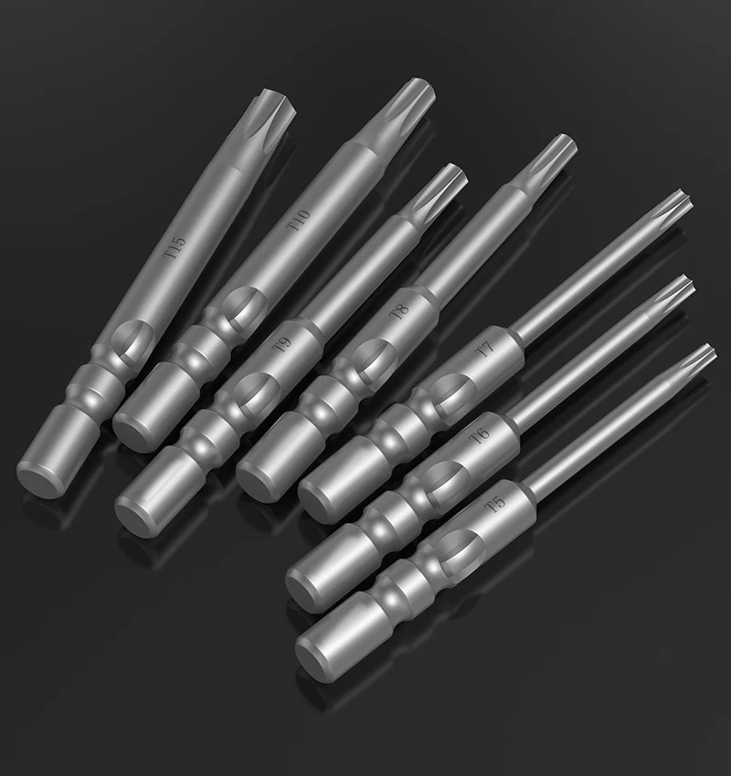 Imagem -06 - Elétrica Torx Chave de Fenda Bits Chave de Fenda Magnética Ferramentas Manuais Haste t1 t2 t3 t4 t5 t6 t7 t8 t9 T10 T15 40 mm 800 Milímetros 10 Peças