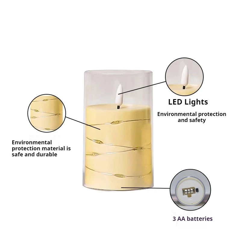 Flameless LED Candles Star String With Battery Camping Room Wedding Party Decoration Atmosphere Realistic Flame Candle Light