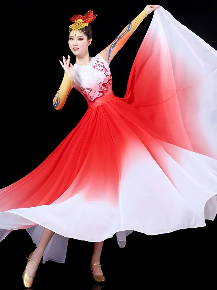 

Dance Costume Opening Dance Big Skirt Performance Outfit Aosphere Thousand Miles Square Dance Traditional Ethnic Stage Costume