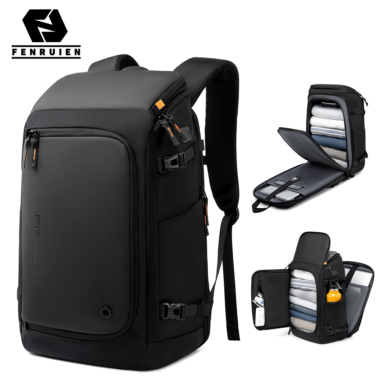 FENRUIEN Business Waterproof Backpacks USB Charging Men Backpack Fit 15.6 Inch Laptop Travel 40L Large Capacity Backpack