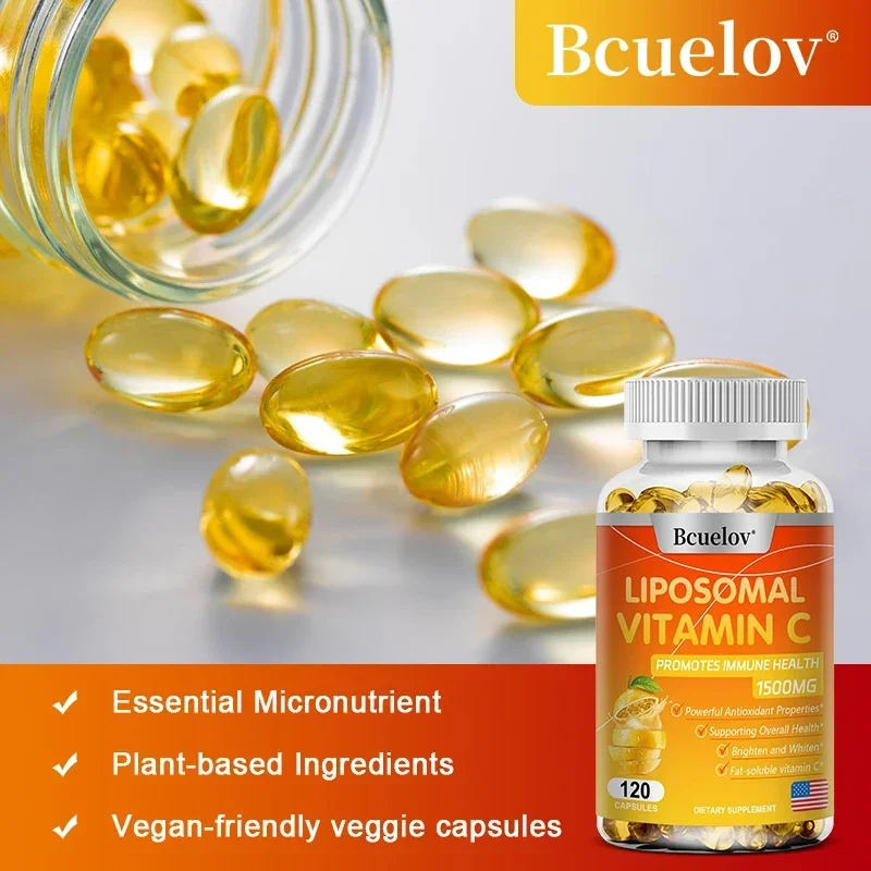 Liposomale Vitamine C Capsules Krachtige Antioxidant Bevordert De Productie Van Collageen Ondersteunt De Gezondheid Van De Huid 1500Mg