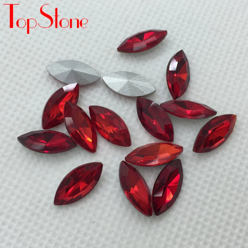 TopStone Navette يتوهم حجر الألوان Pointback الحصان العين الزجاج بلورات الراين 3x6 4x15 5x10,6x12,7x15,9x18,13x27,17x32mm #6