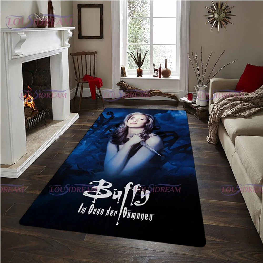 Vampire Slayer Buffy Printed Area Rugs Non-Slip Bathroom Carpet for Living Room Bedroom Floor Mat Halloween Carpet Home Decor