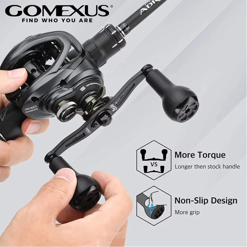 Poignée de puissance GOMEXUS antidérapante de 100 mm avec bouton TPE de 27 mm compatible avec les moulinets de baitcasting Shimano Daiwa Abu Garcia