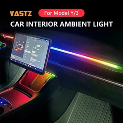 VASTZ-Kit de luz ambiental RGB para Tesla Model Y 3 Highland, consola central para salpicadero, aplicación de pila central, tiras LED, iluminación de neón