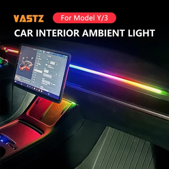 VASTZ ambient light kit for New Tesla Model Y 3 Highland RGB Dashboard center console center stack APP LED strips Neon lighting